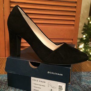 Cole Haan Kinsley Pump 85MM Black Suede Women's Size 8B